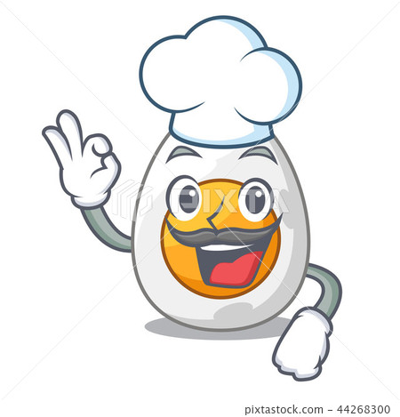Chef character hard boiled egg ready to eat 44268300