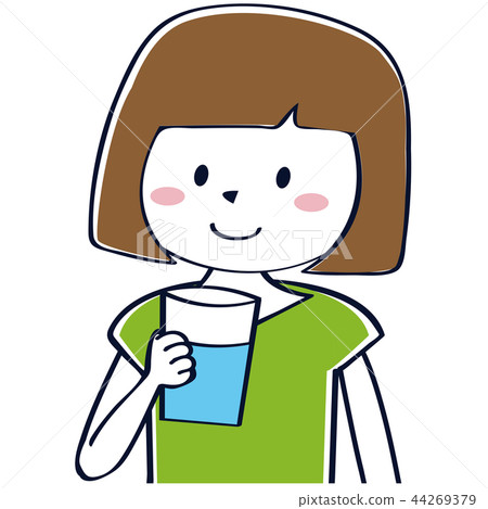 可愛的hunky女人喝水 可愛的hunky女人喝水 44269379