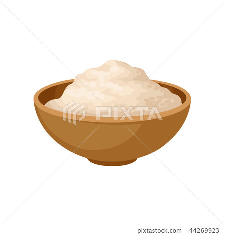 Bowl of soy flour, healthy diet food, vegan source of protein vector Illustration on a white 44269923