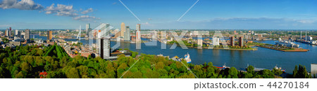 View of Rotterdam city and the Erasmus bridge 44270184