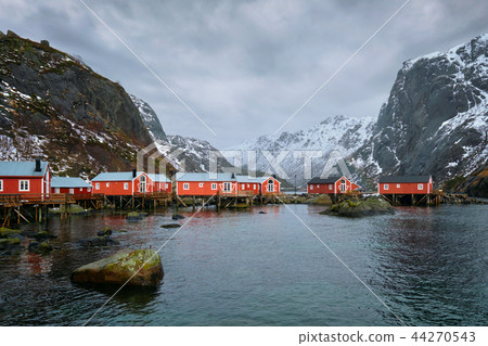 Nusfjord fishing village in Norway Nusfjord fishing village in Norway 44270543