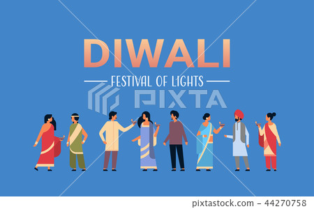 happy diwali indian people group wearing national traditional clothes holding oil lamp hindu man happy diwali indian people group wearing national traditional clothes holding oil lamp hindu man 44270758