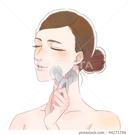 Woman doing facial roll 44271799