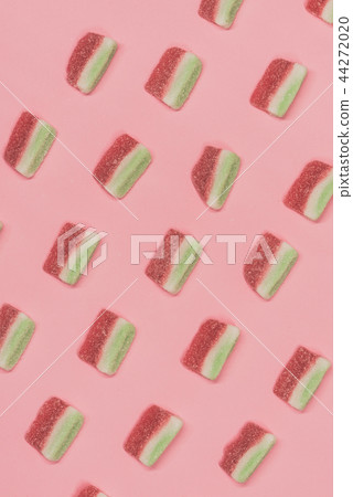 View from above on the watermelon slices candies View from above on the watermelon slices candies 44272020