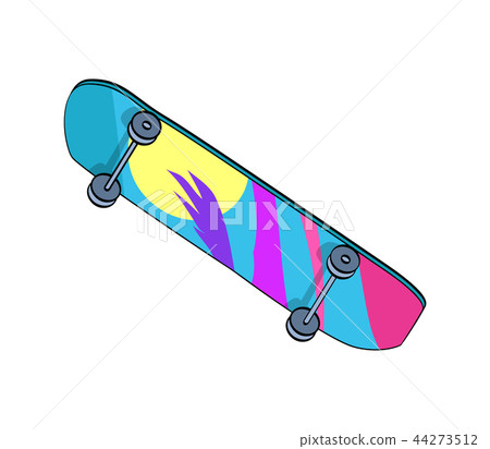Skating Board Colorful Item Vector Illustration 44273512
