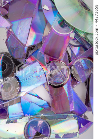 shredded CD and DVD data disc 44273659