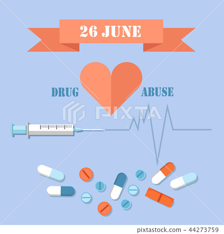 26 June Day Against Drug Abuse Promotional Banner Stock