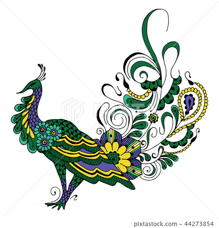 peacock on white background peacock on white background 44273854