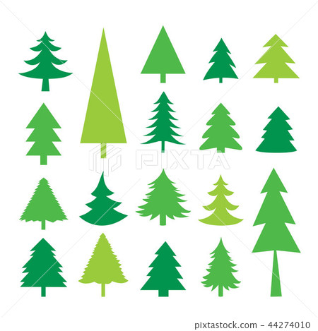 Tree Merry Christmas Icon Isolated Vector Tree Merry Christmas Icon Isolated Vector 44274010
