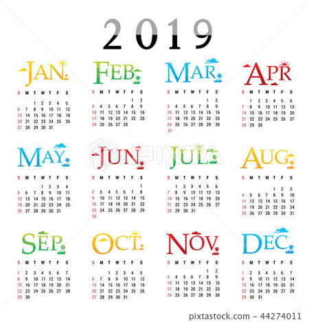 Calendar Happy New Year 2018 Typography Vector Calendar Happy New Year 2018 Typography Vector 44274011