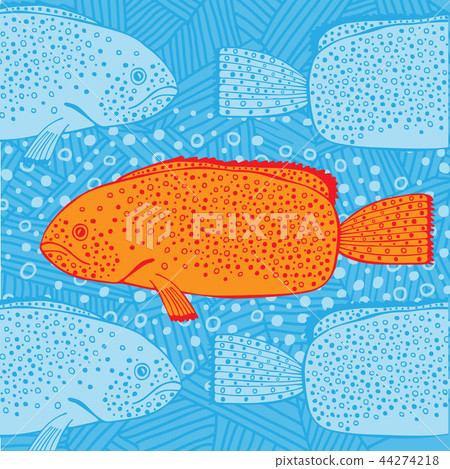Orange fish swimming in the ocean 44274218
