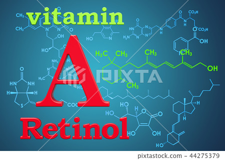 Vitamin A, retinol. Chemical formula Vitamin A, retinol. Chemical formula 44275379