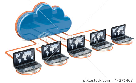 Internet connection concept. Computer cloud 44275468
