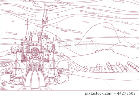 vector castleview coloring book vector castleview coloring book 44275502
