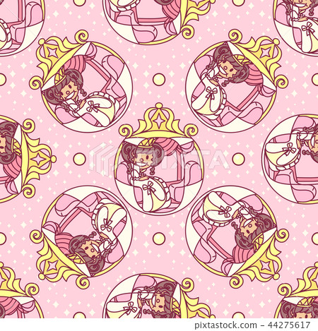 vector girlish seamless pattern 44275617