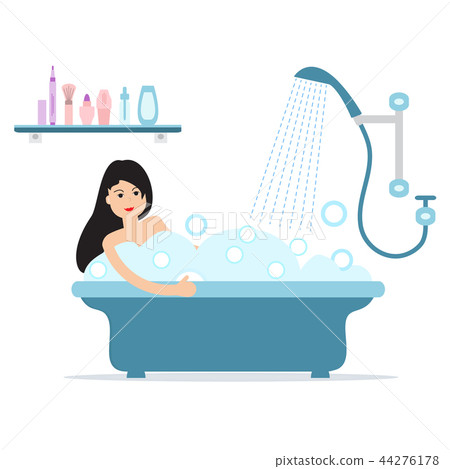 Girl taking a relaxing bubble bath Girl taking a relaxing bubble bath 44276178