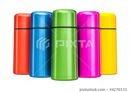 Set of colored thermos, 3D rendering 44276533