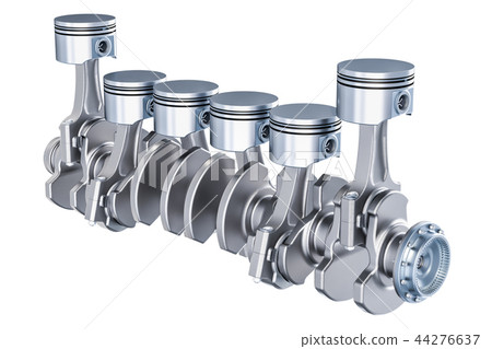 Straight-six engine, 3D rendering 44276637