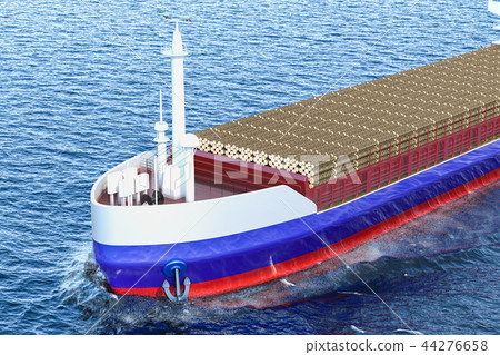 Timber export, wood trade from Russia concept Timber export, wood trade from Russia concept 44276658