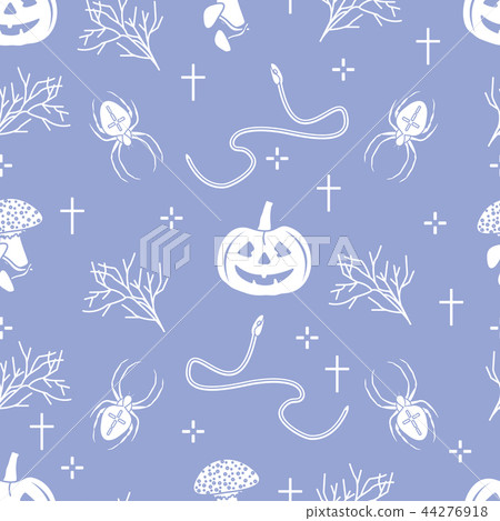 Halloween seamless pattern Pumpkin, spider, snake Halloween seamless pattern Pumpkin, spider, snake 44276918