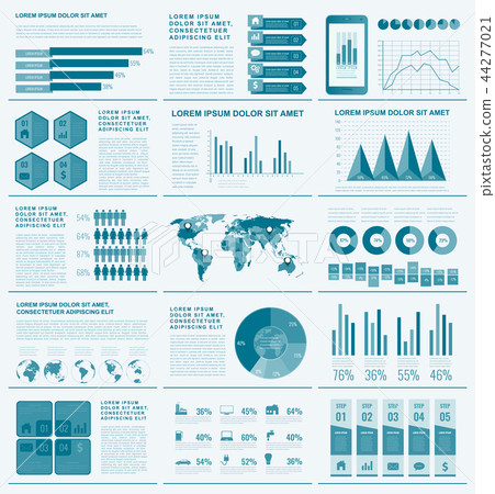 Infographic Elements with world map and charts. Vector Infographic Elements with world map and charts. Vector 44277021
