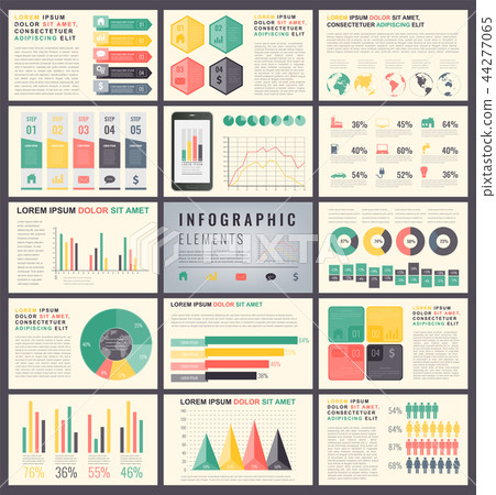 Infographic Elements with world map and charts. Vector 44277065