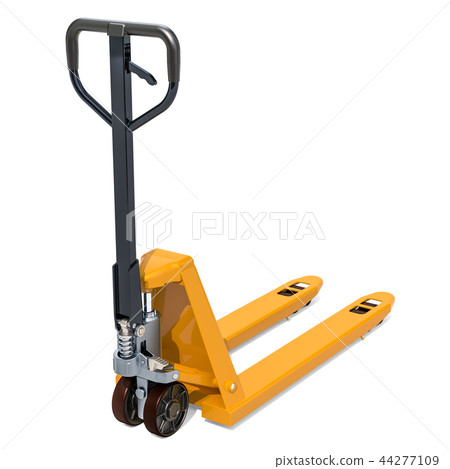 Pallet truck closeup. 3D rendering Pallet truck closeup. 3D rendering 44277109