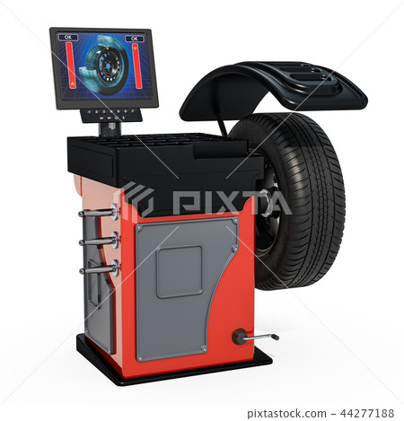 Wheel Balancing Machine, 3d rendering 44277188