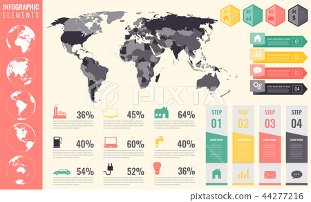 Collection of infographic elements. Template for business and presentations. Infographics set Collection of infographic elements. Template for business and presentations. Infographics set 44277216