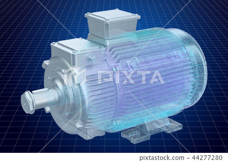 Visualization 3d cad model of electric motor 44277280