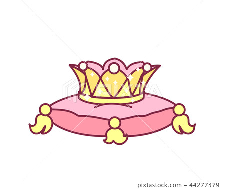 vector cute crown on pillow vector cute crown on pillow 44277379