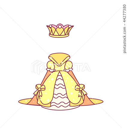 vector royal dress with crown 44277380