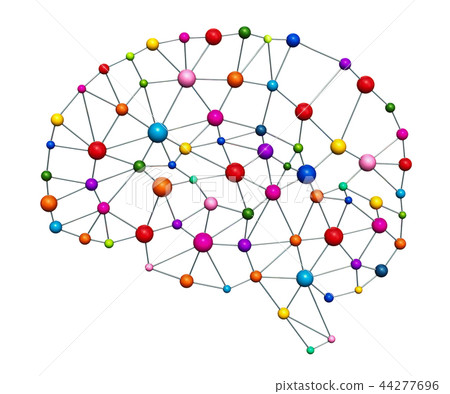 Brain from mesh and colored balls 44277696