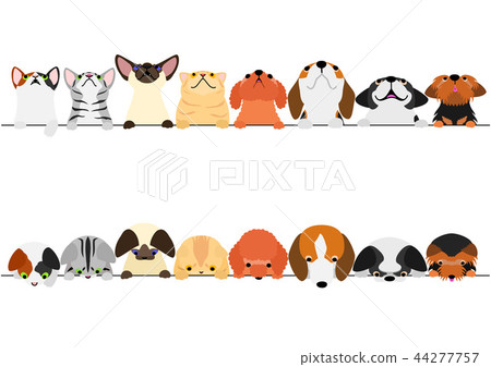 Looking up looking up border set of dogs and... - Stock Illustration ...