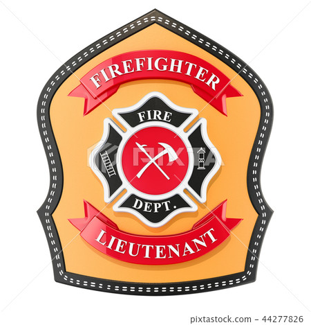 Firefighter Badge, emblem. 3D rendering 44277826