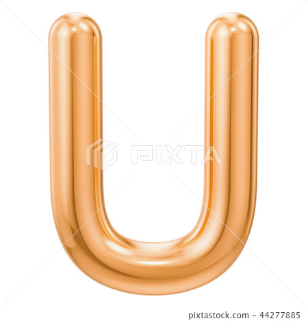Golden letter U, 3D rendering - Stock Illustration [44277885] - PIXTA