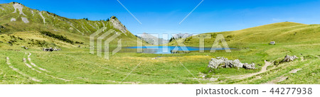 Lake Roy and Marcelli peak from French Alps Lake Roy and Marcelli peak from French Alps 44277938