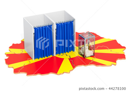 Macedonian referendum concept. Voting booths Macedonian referendum concept. Voting booths 44278100
