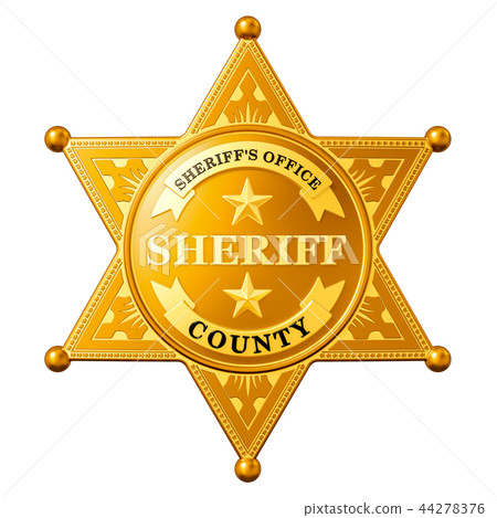 Sheriff Star Badge, 3D rendering Sheriff Star Badge, 3D rendering 44278376