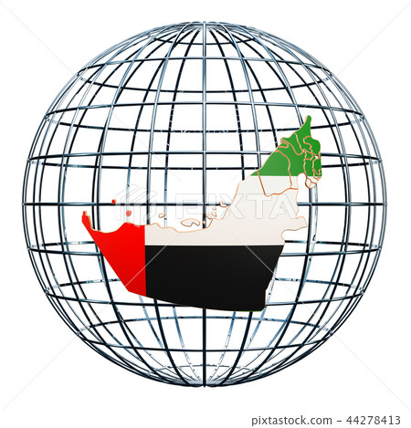 United Arab Emirates map on the Earth Globe United Arab Emirates map on the Earth Globe 44278413