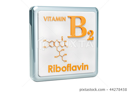Vitamin B2, riboflavin. Icon, chemical formula 44278438