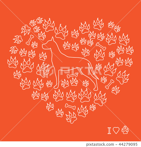 great dane silhouette on a background of dog great dane silhouette on a background of dog 44279095