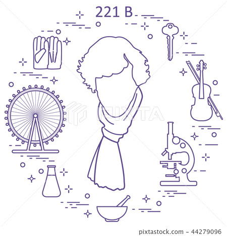 Private detective Sherlock Holmes with variety Private detective Sherlock Holmes with variety 44279096