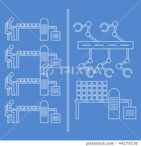 Smart automatic robotic production line 44279130