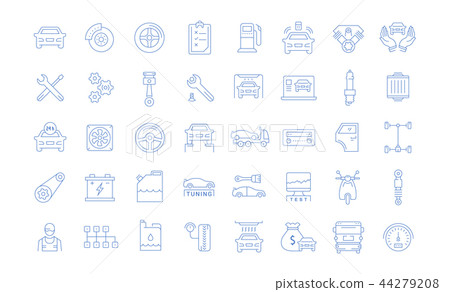 Set Vector Flat Line Icons Car Service - Stock Illustration [44279208 ...