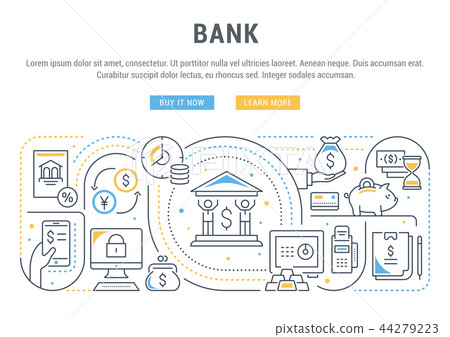 Linear Banner Of Bank Stock Illustration 44279223 Pixta