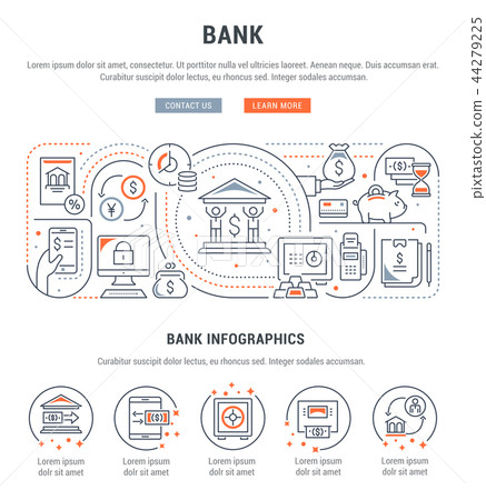 Linear Banner of Bank. Linear Banner of Bank. 44279225