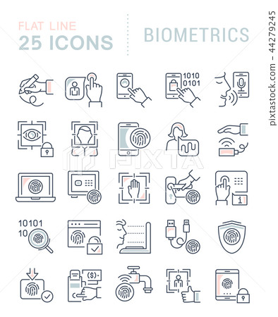 Set Vector Line Icons of Biometrics. - Stock Illustration [44279245 ...
