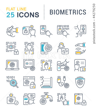 Set Vector Line Icons of Biometrics. 44279250