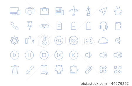 Set Vector Flat Line Icons Mobile Design 44279262